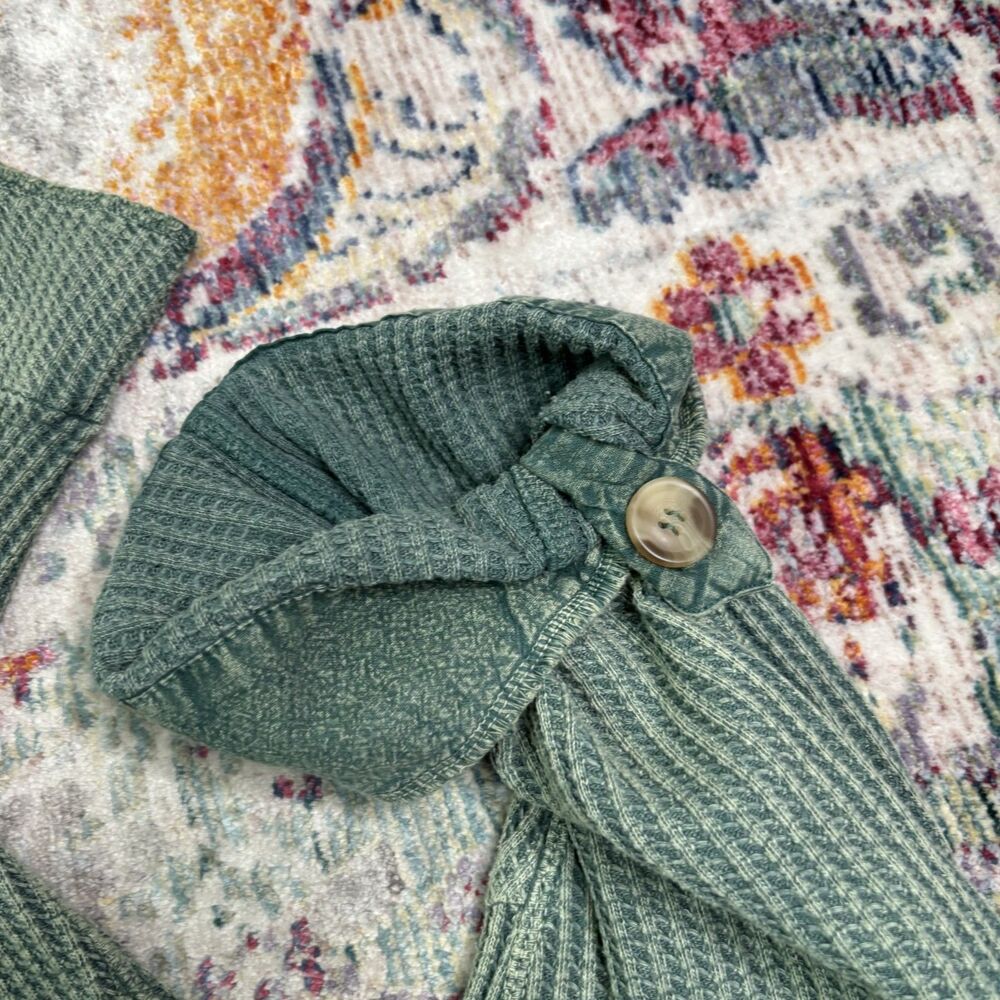 Free People One Frankie Waffle Jumpsuit Green - Picture 4 of 6